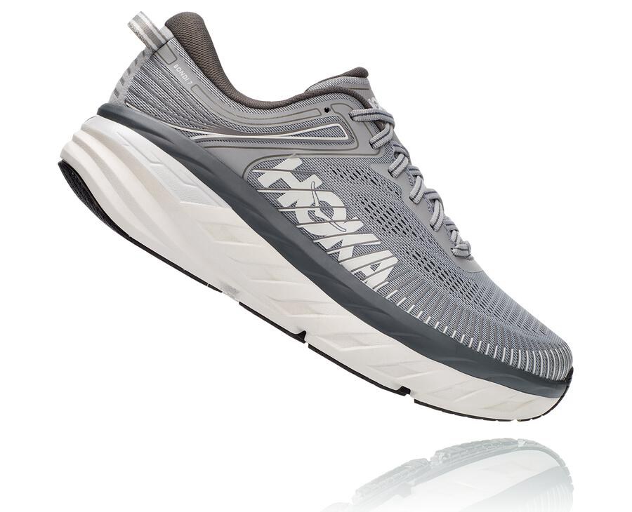 Zapatillas Running Hoka One One Hombre - Bondi 7 - Gris - EAP860954